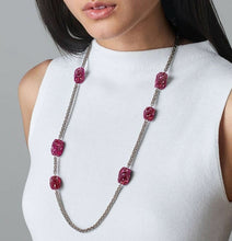 Load image into Gallery viewer, NIB $599 Atelier Swarovski Moselle Long Necklace Strandage Fuchsia Pink 5414048