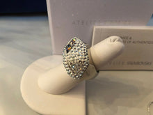 Load image into Gallery viewer, NIB$299 Atelier Swarovski Core Collection Moselle Inset Ring Light Blue 52 55 58