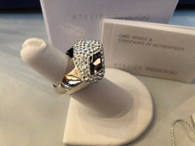 Load image into Gallery viewer, NIB$299 Atelier Swarovski Core Collection Moselle Inset Ring Light Blue 52 55 58