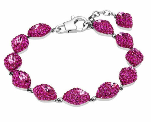 NIB $249 Atelier Swarovski Moselle Mini Bracelet Pink Crystal #5414937 Size M/S