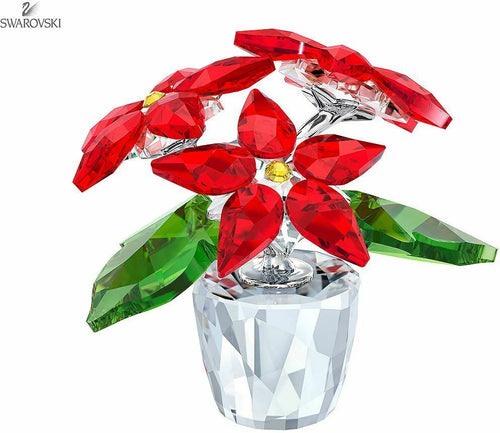 New in Box Swarovski Christmas Poinsettia Red Flower Small #5291023
