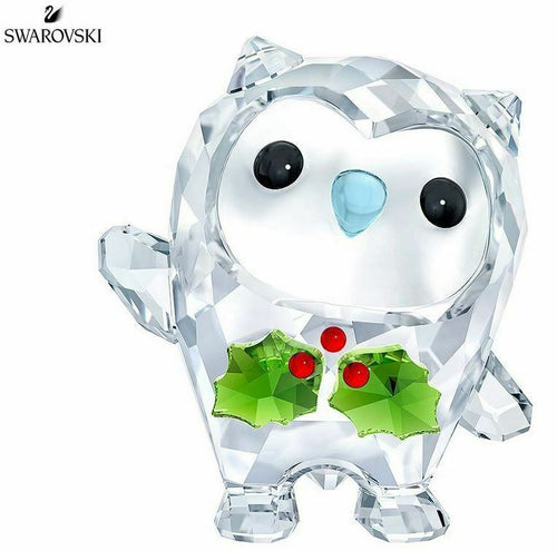 New in Box $89 Swarovski Crystal Figurine Hoot Happy Holidays A.E. 2018 #5393324