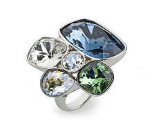 Load image into Gallery viewer, NIB$349 Atelier Swarovski Nevola Cocktail Ring Blue Size 55/US 7/M #5229466