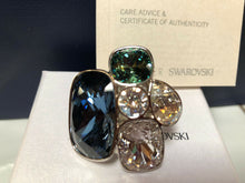 Load image into Gallery viewer, NIB$349 Atelier Swarovski Nevola Cocktail Ring Blue Size 55/US 7/M #5229466