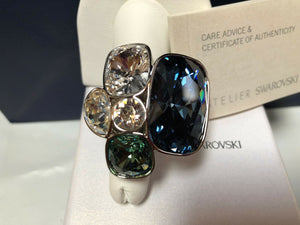 NIB$349 Atelier Swarovski Nevola Cocktail Ring Blue Size 55/US 7/M #5229466