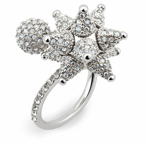 NIB$249 Atelier Swarovski Core Collection Kalix Spiral Ring rhodium 52 55 58