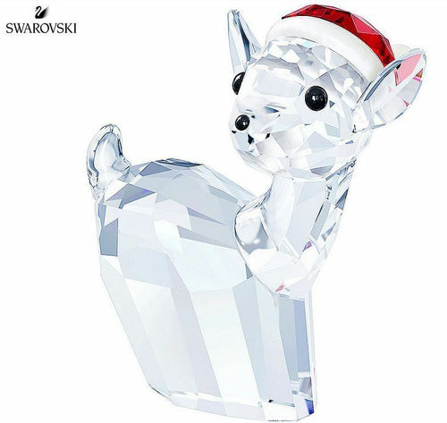 NIB $100 SWAROVSKI CRYSTAL DOE WITH SANTA'S HAT CHRISTMAS HOLIDAY #5135853
